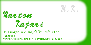 marton kajari business card